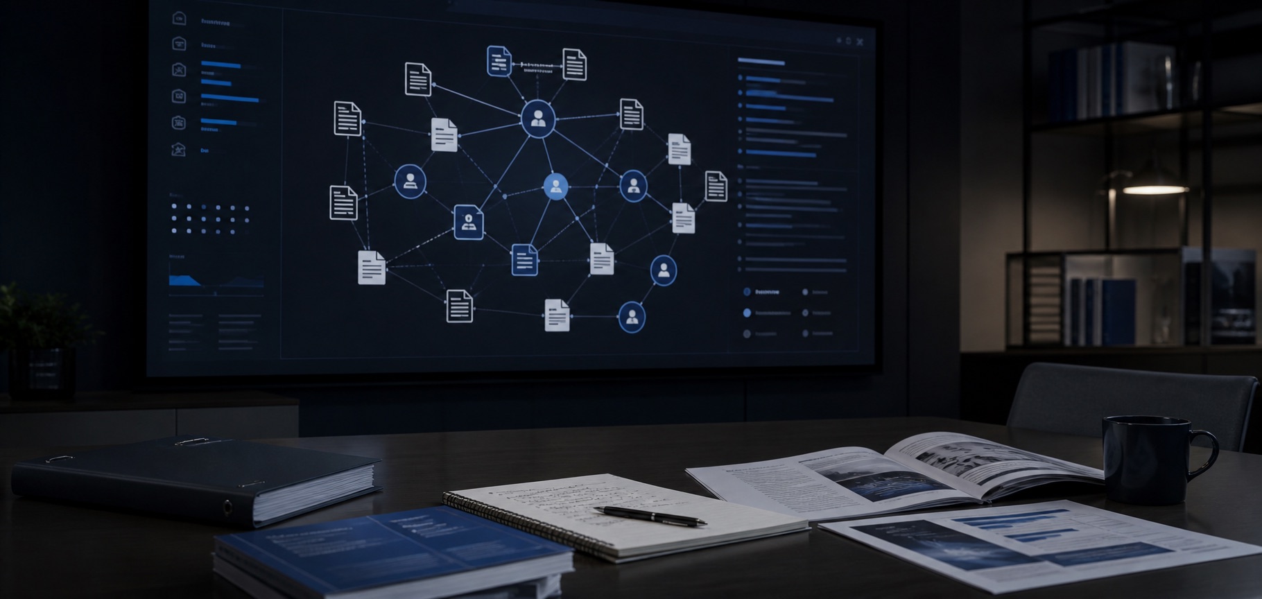 Governed documents connected through a structured institutional knowledge system